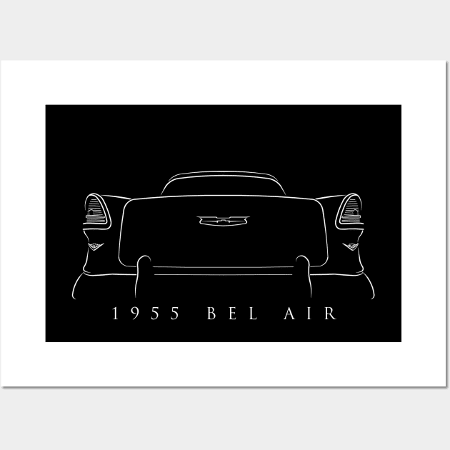 1955 Chevy Bel Air - rear stencil, white Wall Art by mal_photography